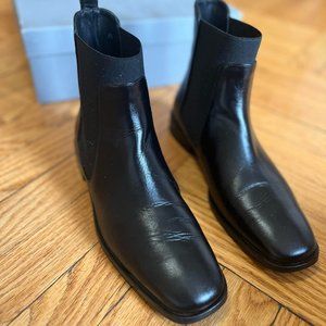 Everlane Black Italian Black Leather Square Toe Chelsea Boot Size 8.5